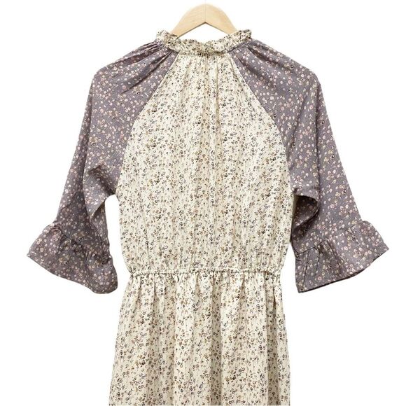 Orange Creek Maxi Dress Size Small Lavender Cream Prairie Floral Cottagecore - Picture 5 of 11